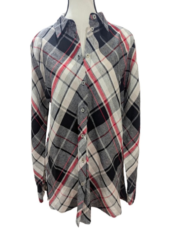 Requirements Tops - Linen Blend Plaid Requirements Womens Shirt M Grunge Academia Cabincore Y2K